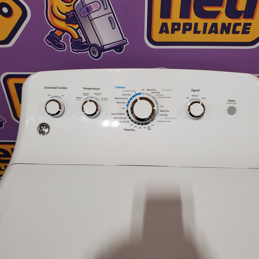 GE® 4.5 cu. ft. Capacity Washer with Stainless Steel Basket in White GTW465ASNWW - Certified Refurbished and GE White Electric 7.2 Cu. Ft. Dryer with Aluminized Alloy Drum GTD42EASJWW - Certified Refurbished