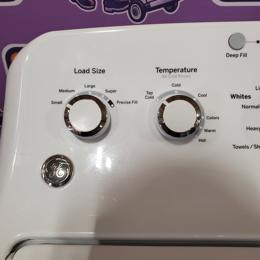 GE White Top Load 4.2 Cu. Ft. Washer with Stainless Steel Basket and Dual Action Agitator GTW460ASJWW - Certified Refurbished
