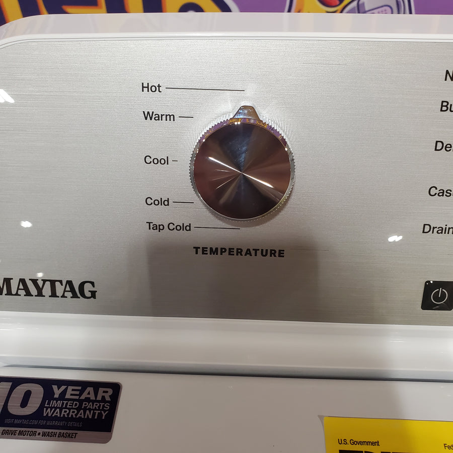 Maytag 4.5 cu. ft. Capacity Top Load Washer with Power™ Agitator and Deep Fill MVW4505MW - Open Box and Maytag 7.0 cu. ft. Capacity Top Load Electric Wrinkle Prevent Dryer 16288 - MED4500MW - Open Box