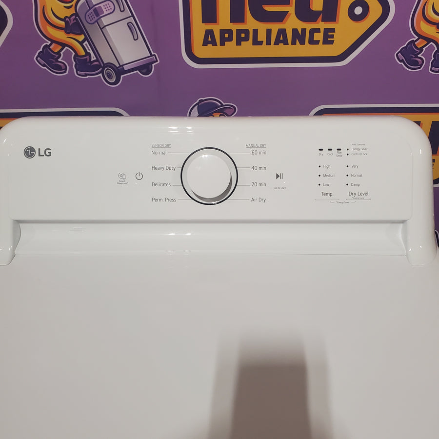 LG 7.3 Cu. Ft. Electric Rear Control Ultra Large Capacity Dryer in White with Sensor Dry DLE6100W - Open Box