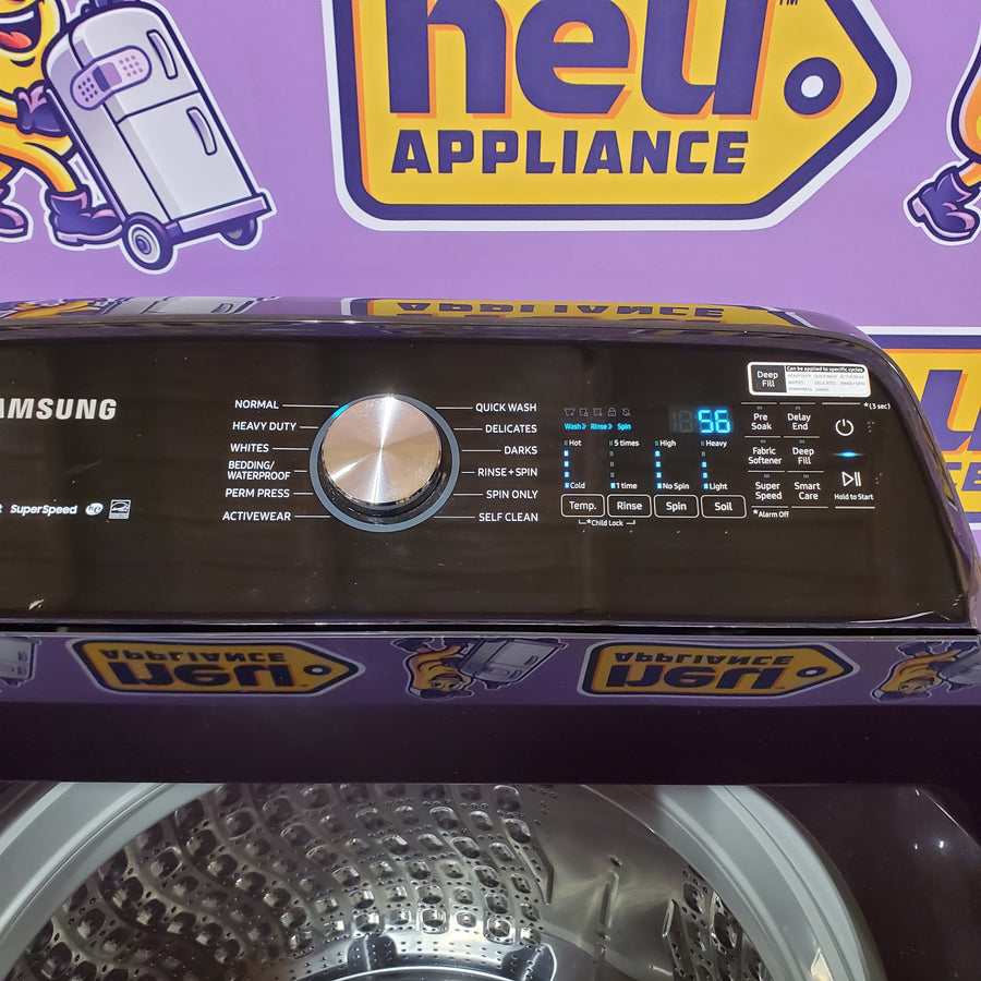 Samsung 5.0 cu. ft. Energy Star Top Load Washer with Active Water Jet in Black Stainless Steel WA50R5400AV - Certified Refurbished