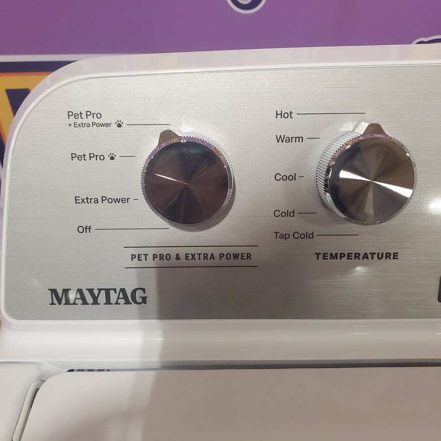 Maytag 4.7 cu. ft. Top Load Washer with Agitator, Pet Pro Option and Extra Power in White MTW5605RW - Scratch & Dent (Minor)