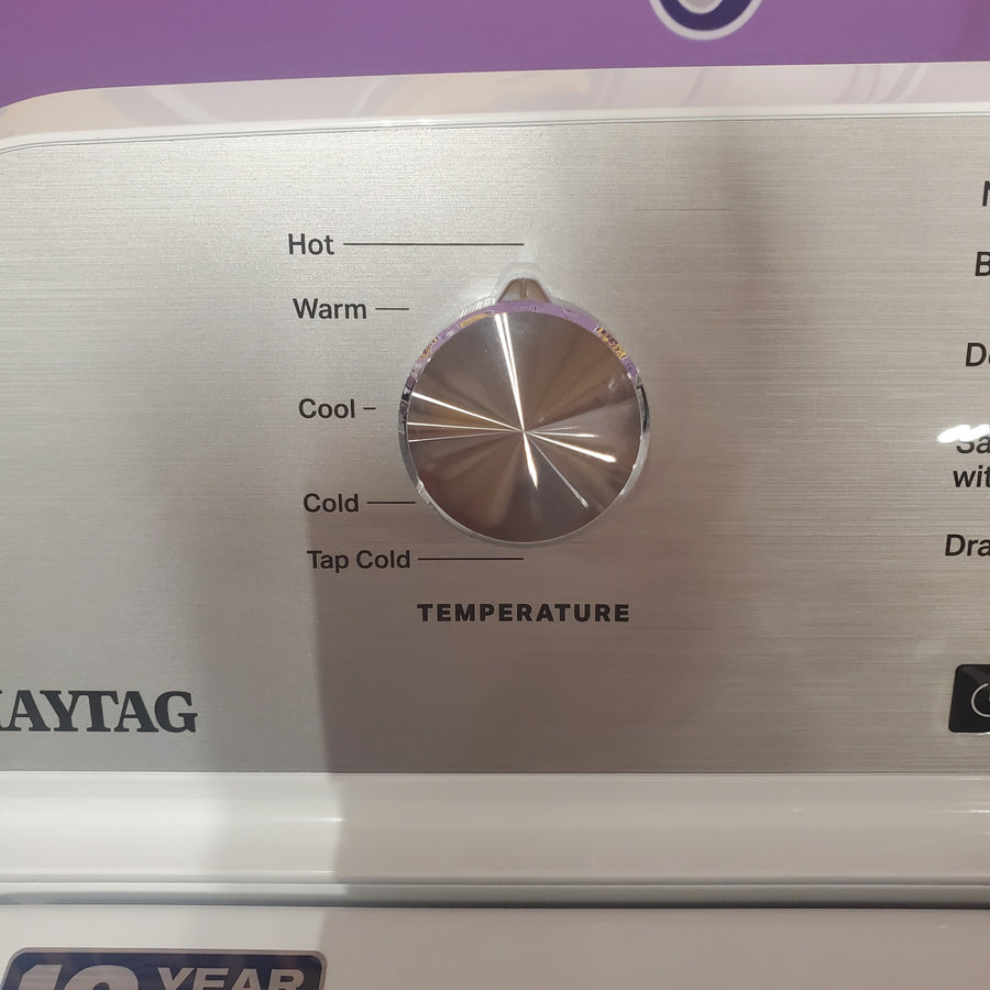 Maytag 4.2 Cu. Ft. Capacity Top Load Washer in White MTW4205SW - Open Box and MayTag 7.0 cu. ft. Top Load Electric Wrinkle Prevent Dryer MED4500MW - Scratch & Dent (Minor)