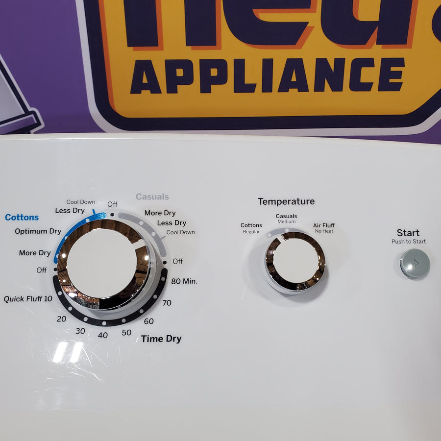 GE White Electric 6.2 Cu. Ft. Capacity Dryer with Shallow Depth and Up to 120 Ft. Venting Capability GTX33EASKWW - Certified Refurbished