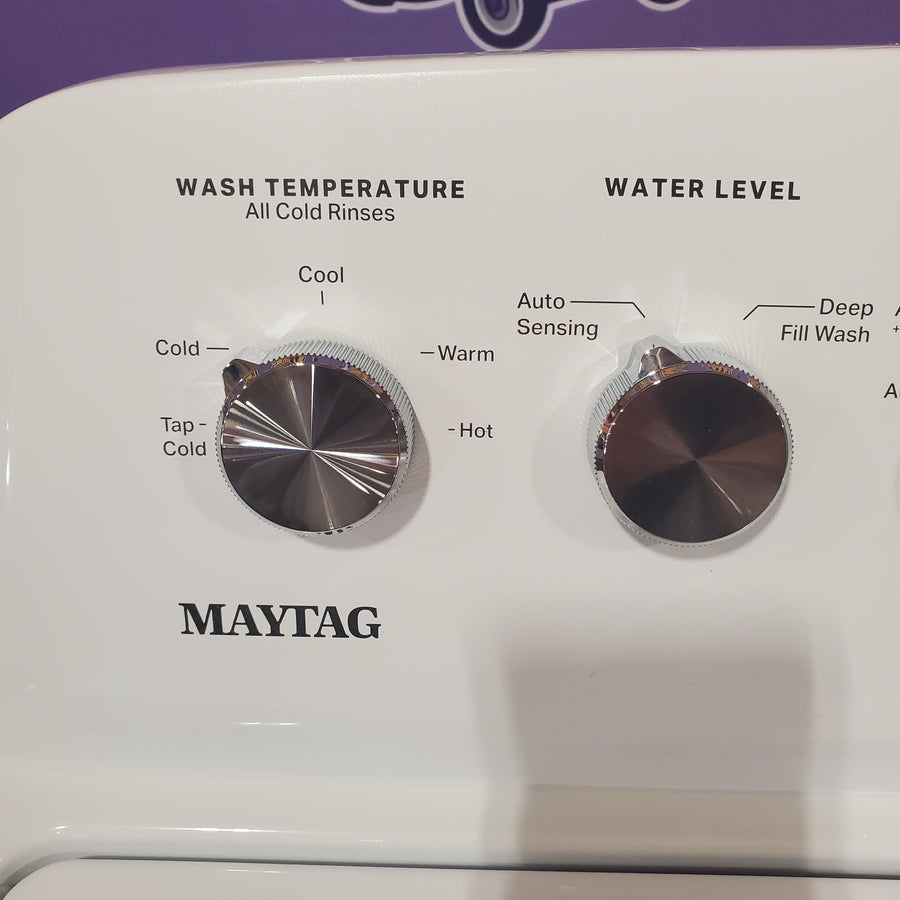 Maytag Top Load 3.8 cu. ft. Washer with Deep Fill and Quick Wash Cycle MVW4005SW - Open Box and Maytag Top Load Electric Wrinkle Prevent 7.0 cu. ft. Dryer with Auto Dry MED4005SW - Scratch & Dent (Moderate)