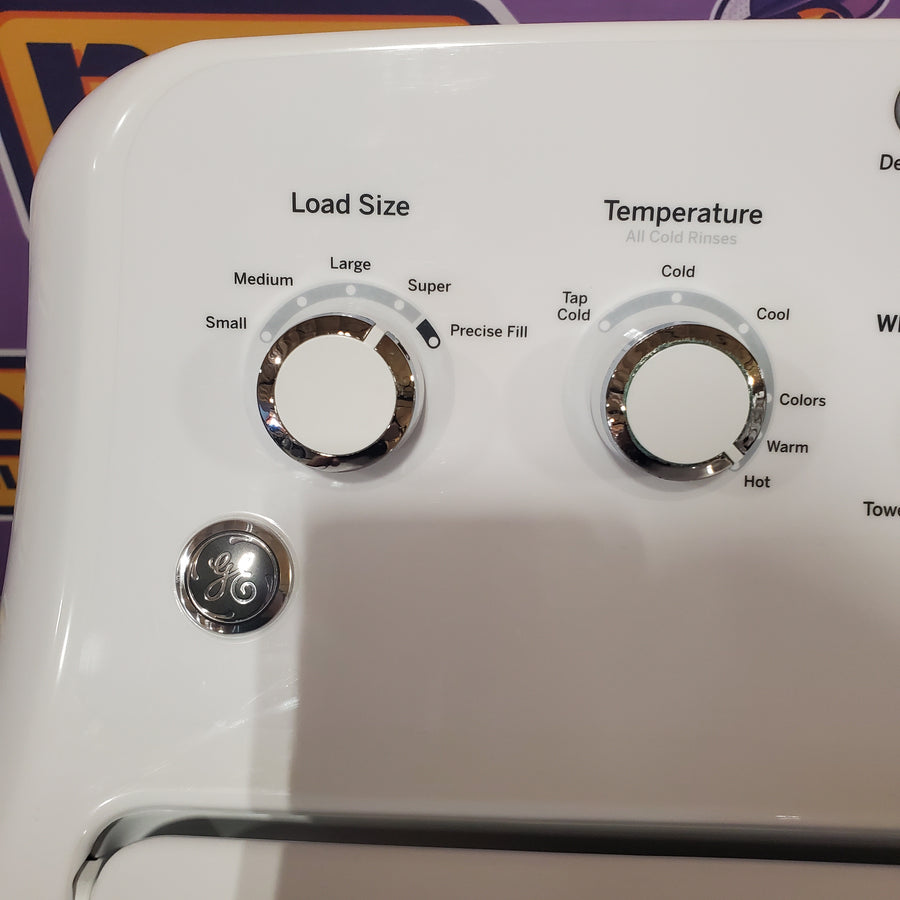 GE White Top Load 4.2 Cu. Ft. Washer with Stainless Steel Basket and Dual Action Agitator GTW460ASJWW - Certified Refurbished