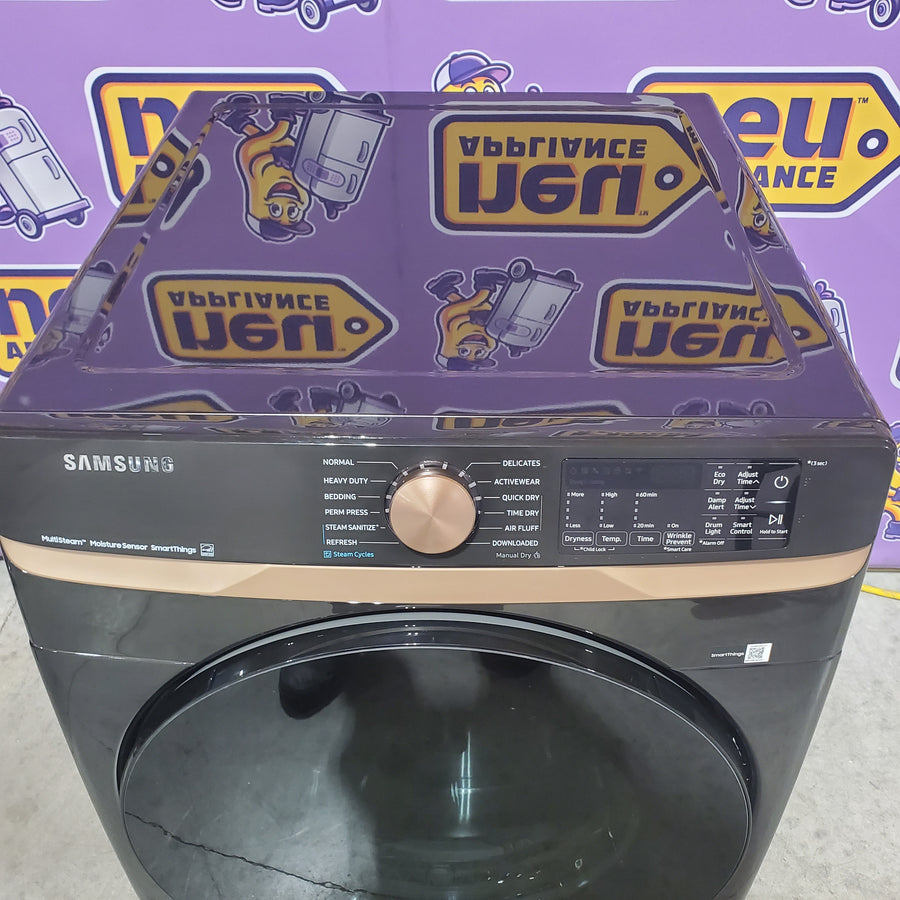 Samsung 7.5 cu. ft. Smart Electric Dryer with Steam Sanitize+ and Sensor Dry in Brushed Black DVE50BG8300V - Open Box