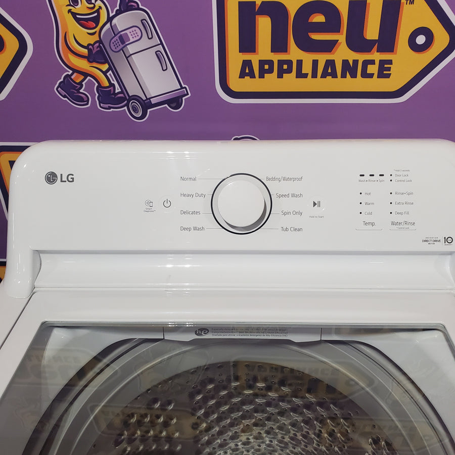 LG Top Load 4.1 Cu. Ft. Washer with TurboDrum Technology in White WT6105CW - Certified Refurbished and LG 7.3 Cu. Ft.  Electric Rear Control Ultra Large Capacity Dryer in White with Sensor Dry DLE6100W - Certified Refurbished