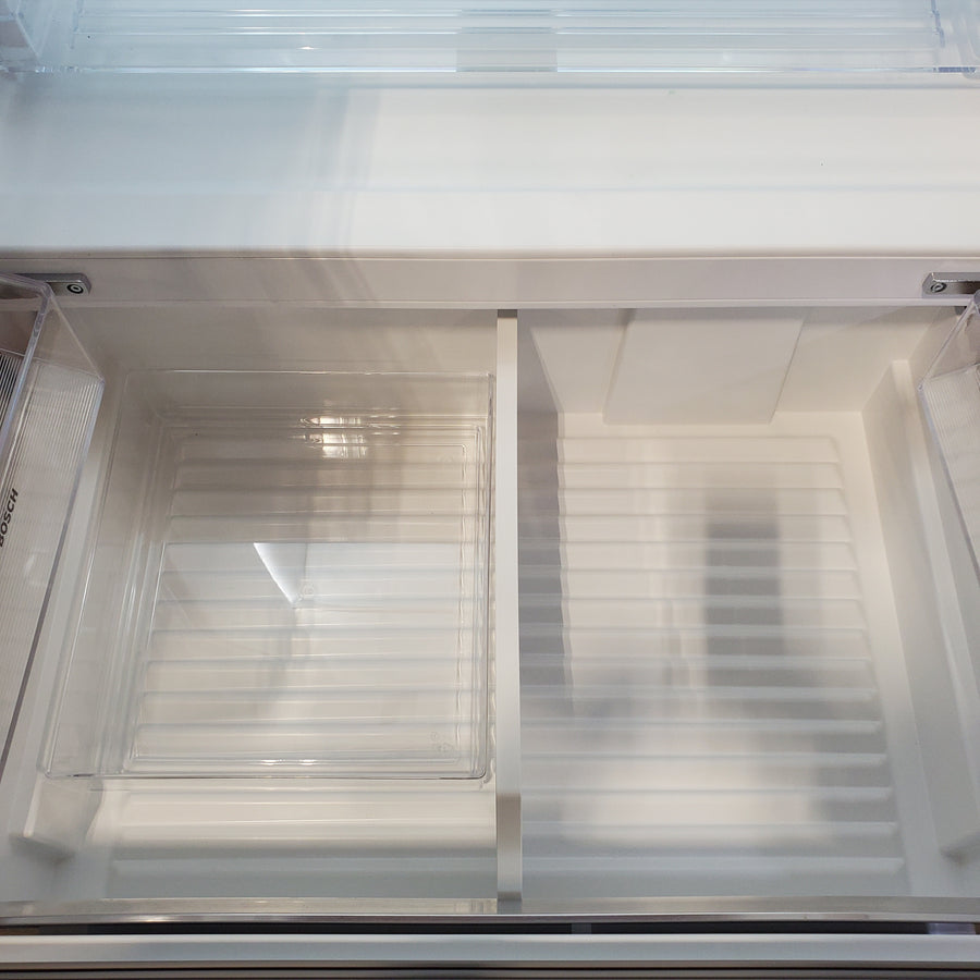Bosch Fastest Ice Maker Standard-Depth 300 Series 26-cu ft 3-Door Smart Compatible French Door Refrigerator with Ice Maker with Water and Ice Dispenser in Stainless Steel 22121511 - B36FD31ENS - Scratch & Dent (Moderate)