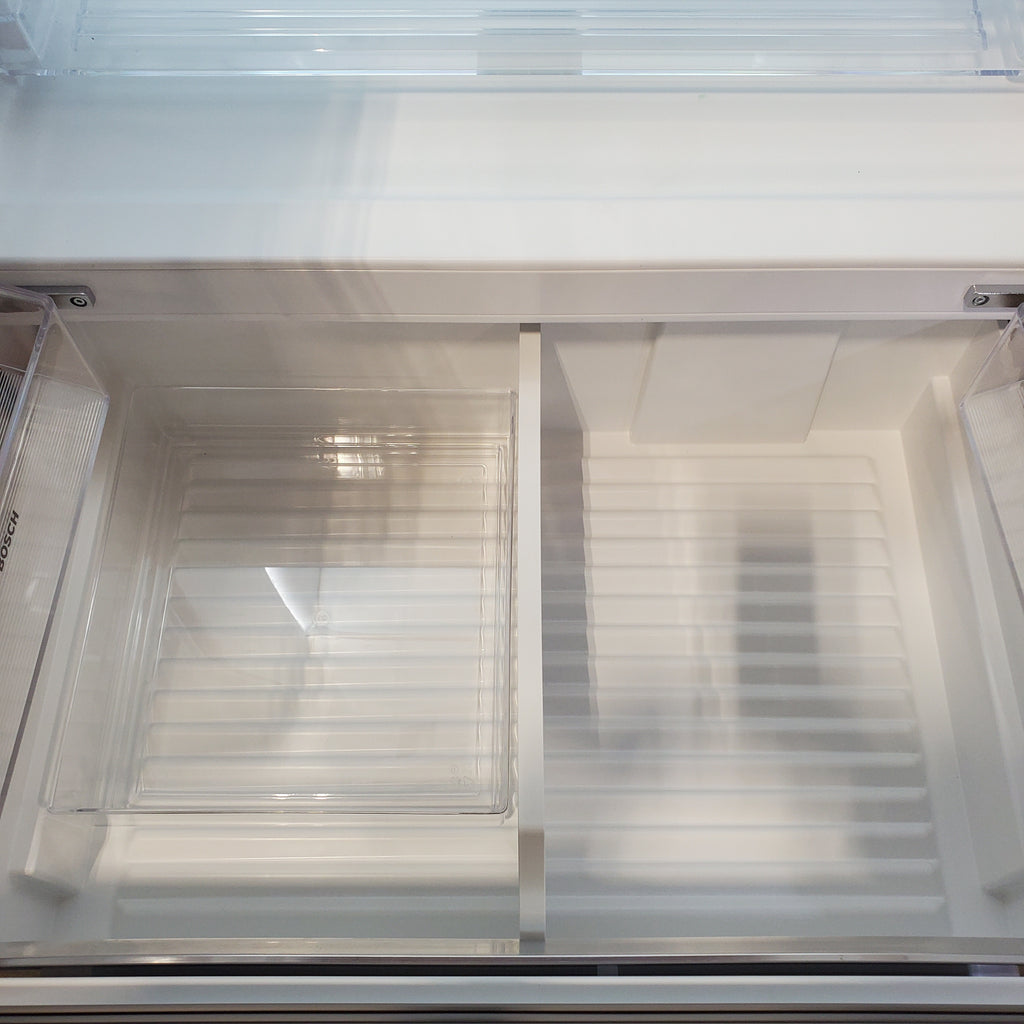 Bosch Fastest Ice Maker Standard-Depth 300 Series 26-cu ft 3-Door Smart Compatible French Door Refrigerator with Ice Maker with Water and Ice Dispenser in Stainless Steel 22121511 - B36FD31ENS - Scratch & Dent (Moderate)