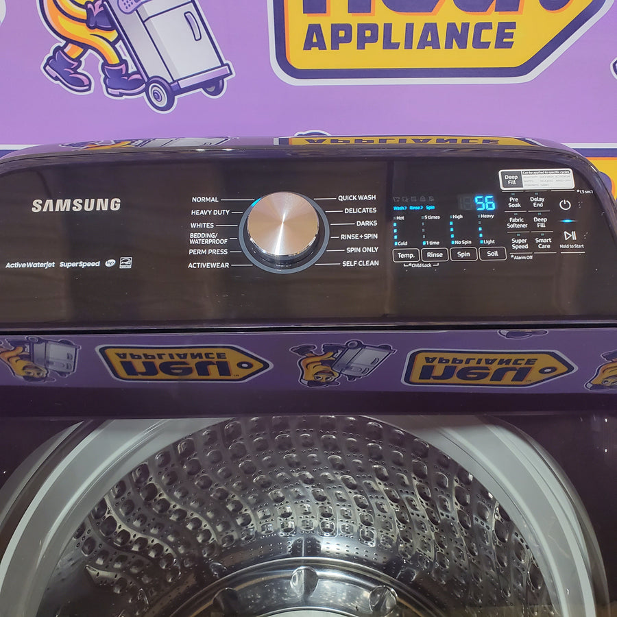 Samsung 5.0 cu. ft. Energy Star Top Load Washer with Active Water Jet in Black Stainless Steel WA50R5400AV - Certified Refurbished