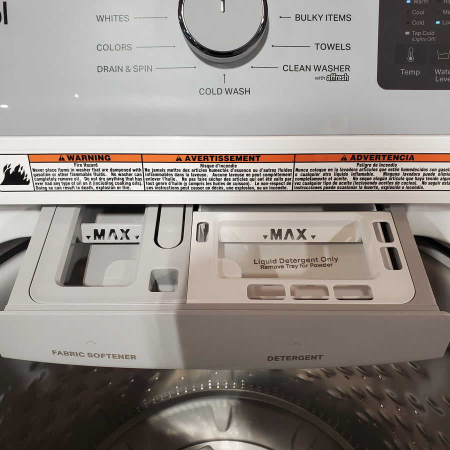 Whirlpool® 4.2-4.3 Cu. Ft. Top Load Washer with 2-in-1 Removable Agitator and Soft Close Glass Lid WTW4307SW - Scratch & Dent (Minor)