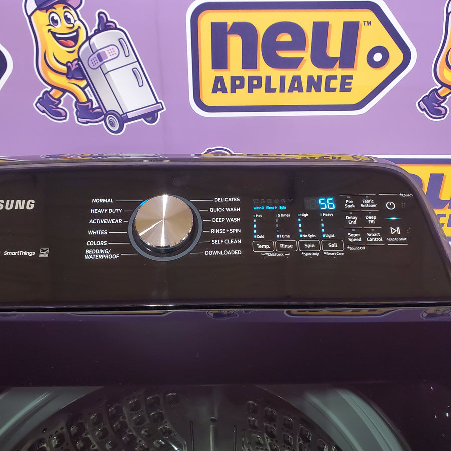 Samsung 5.5 cu.ft. Extra-Large Capacity Smart Top Load Washer with Super Speed Wash in Brushed Black WA55CG7100AV - Scratch & Dent (Major)