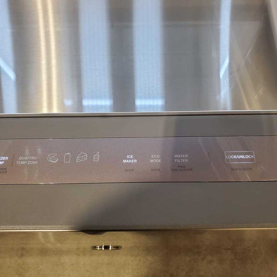 Bertazzoni 36 Inch Freestanding 4-Door French Door Refrigerator with 21.6 Cu. Ft. Total Capacity, Precise Temperature, Individual Quattro Temp Zone Drawer, and Dual Humidity-Controlled Crispers REF36FDFZXNT - Scratch & Dent (Moderate)