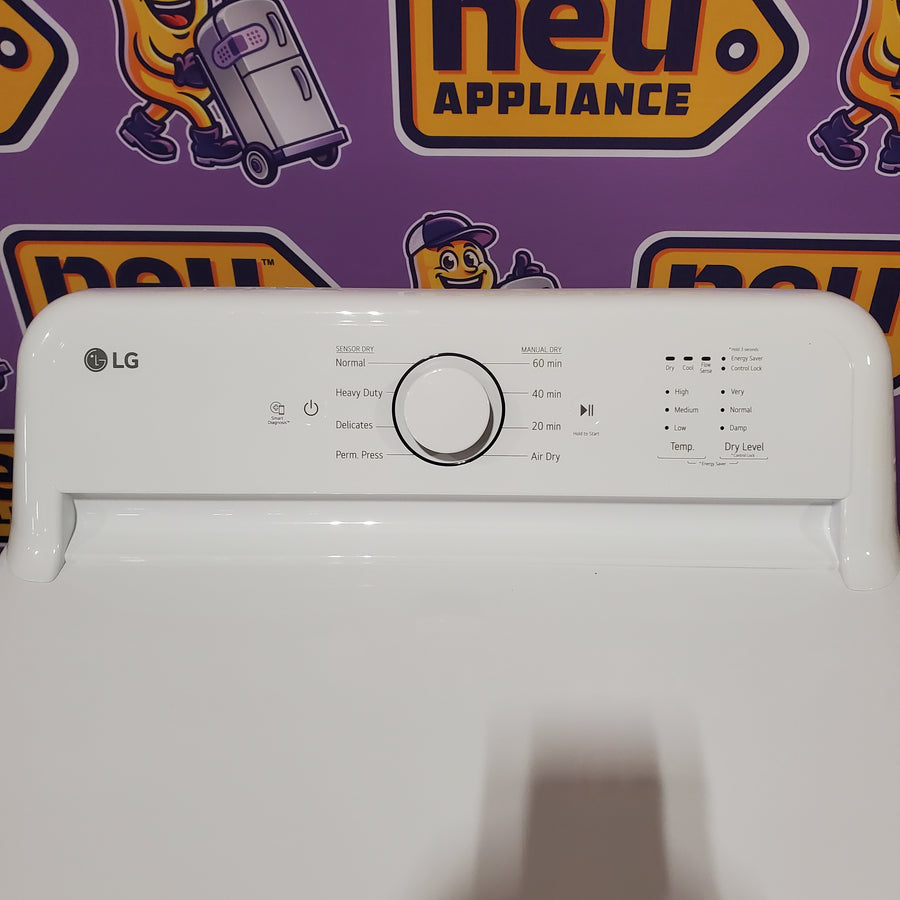 LG 7.3 Cu. Ft. Electric Rear Control Ultra Large Capacity Dryer in White with Sensor Dry 22421757 - DLE6100W - Scratch & Dent (Minor)