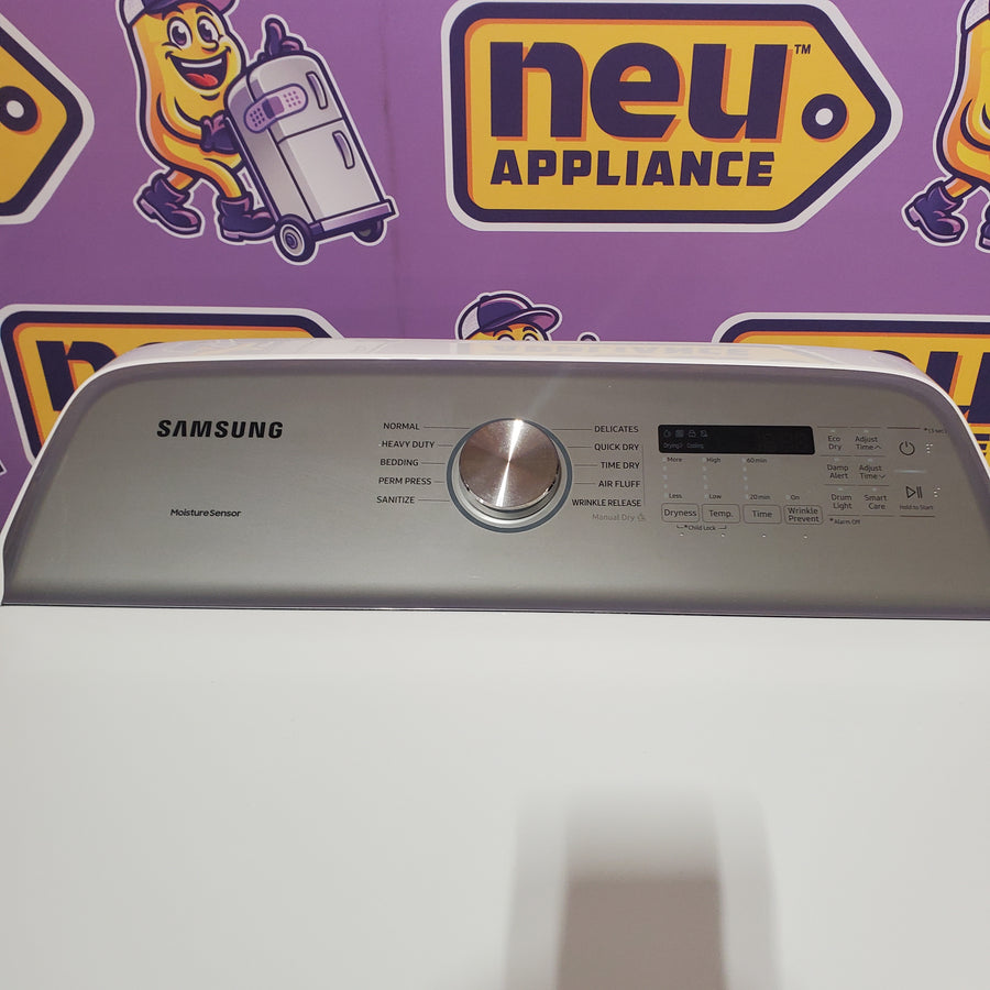 Samsung White Top Load 5.0 Cu. Ft. Washer with Active Water Jet WA50R5200AW - Open Box and Samsung White Electric 7.4 Cu. Ft. Dryer with Sensor Dry DVE50R5200W - Certified Refurbished