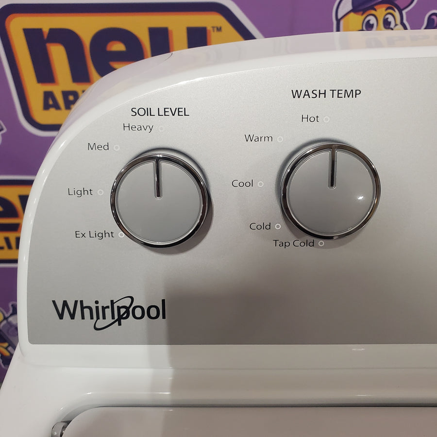 Whirlpool Top Load 3.5 Cu. Ft. Washer with Deep Water Wash Option WTW4816FW - Open Box and Whirlpool Vented 7.0 Cu. Ft. Electric Dryer WED4815EW - Scratch & Dent (Minor)