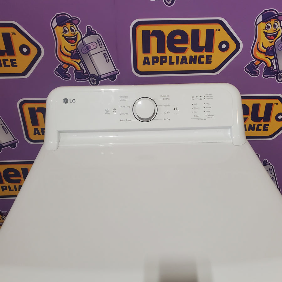 LG Top Load 4.1 Cu. Ft. Washer with TurboDrum Technology in White WT6105CW - Scratch & Dent (Minor) and LG 7.3 Cu. Ft.  Electric Rear Control Ultra Large Capacity Dryer in White with Sensor Dry DLE6100W - Open Box
