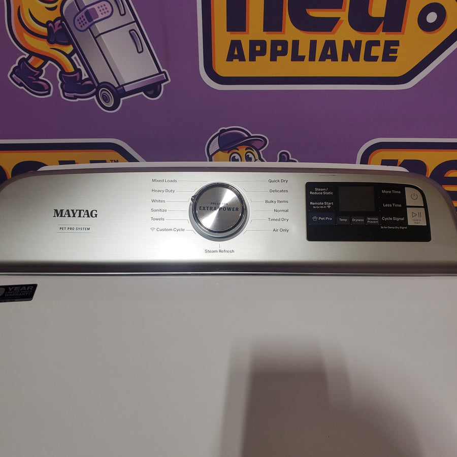 Maytag 7.4 Cu. Ft. Top Load Electric Dryer with Extra Power and Advanced Moisture Sensing MED6205RW - Scratch & Dent (Minor)