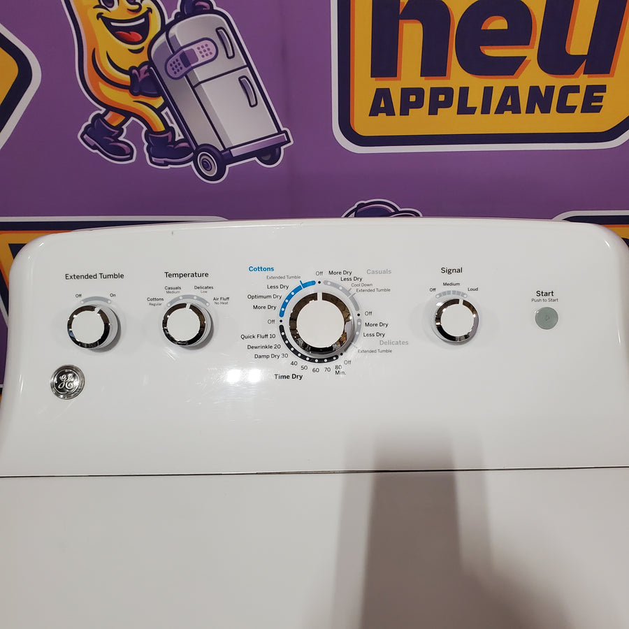 GE White Electric 7.2 Cu. Ft. Dryer with Aluminized Alloy Drum GTD42EASJWW - Certified Refurbished