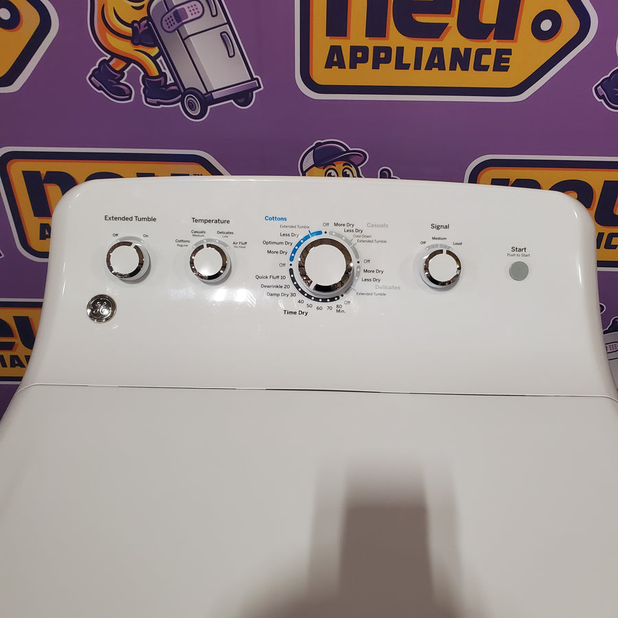 GE® 4.5 cu. ft. Capacity Washer with Stainless Steel Basket in White GTW465ASNWW - Certified Refurbished and GE White Electric 7.2 Cu. Ft. Dryer with Aluminized Alloy Drum GTD42EASJWW - Certified Refurbished