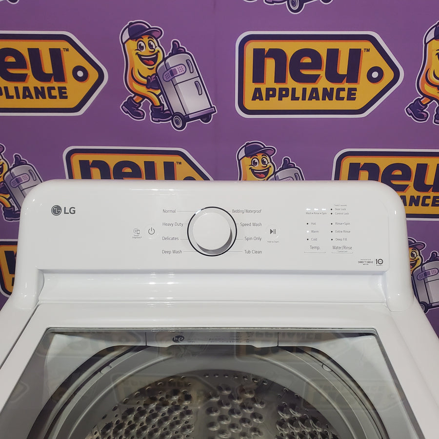 LG Top Load 4.1 Cu. Ft. Washer with TurboDrum Technology in White WT6105CW - Certified Refurbished and LG 7.3 Cu. Ft.  Electric Rear Control Ultra Large Capacity Dryer in White with Sensor Dry DLE6100W - Scratch & Dent (Minor)
