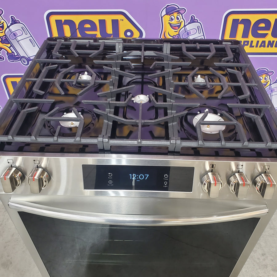 Frigidaire Gallery 6 cu. ft. 5 Burner Slide-In Gas Range with Total Convection and Air Fry in Smudge Proof Stainless Steel GCFG3060BF - Certified Refurbished