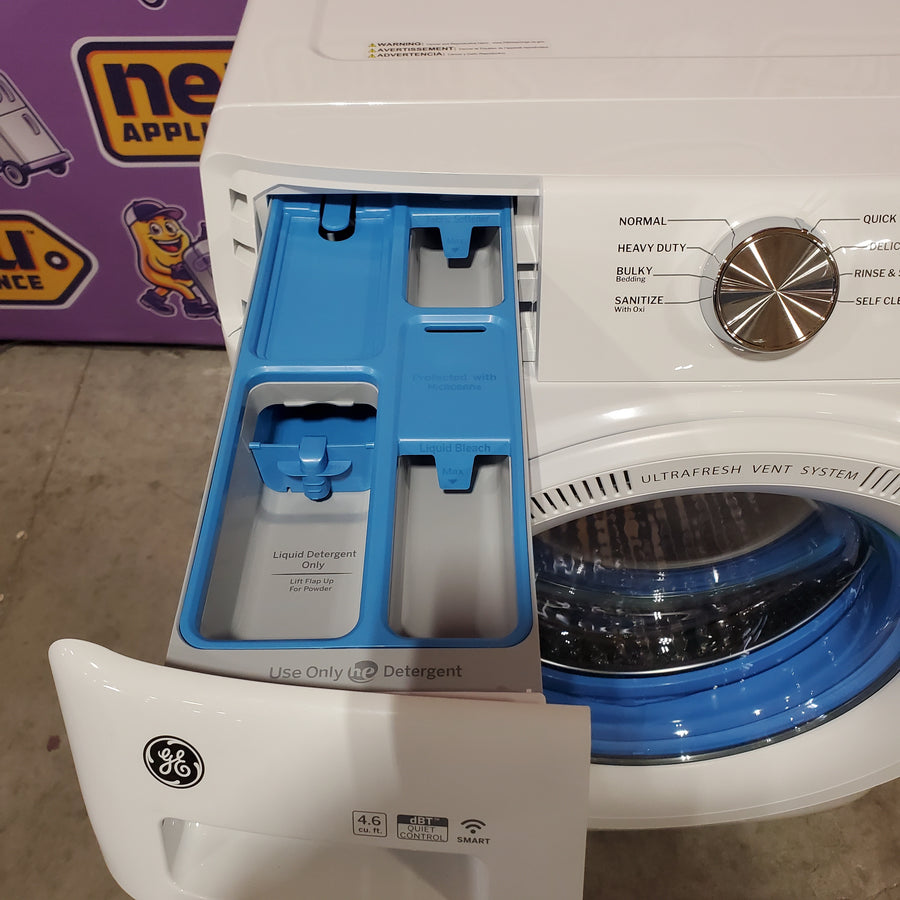 GE® ENERGY STAR® 4.6 cu. ft. Capacity Smart Front Load Washer with UltraFresh Vent System with OdorBlock™ GFW350SSYWW - Scratch & Dent (Minor)