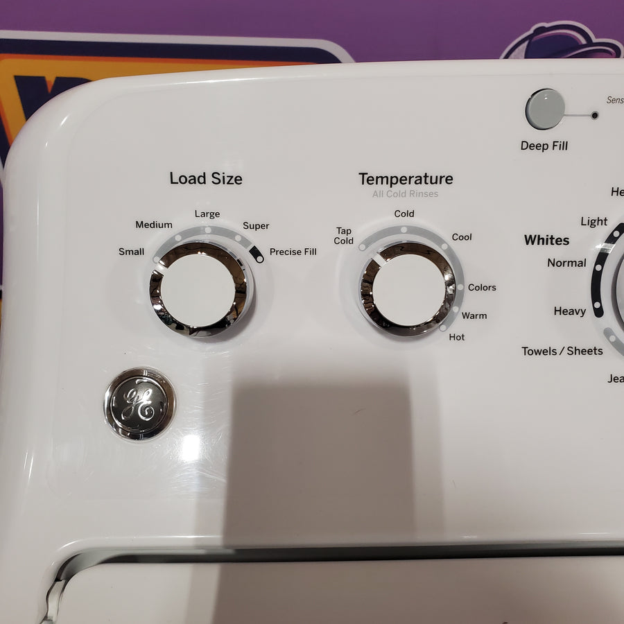 GE White Top Load 4.2 Cu. Ft. Washer with Stainless Steel Basket and Dual Action Agitator GTW460ASJWW - Certified Refurbished and GE White Electric 7.2 Cu. Ft. Dryer with Aluminized Alloy Drum  16304 - GTD42EASJWW - Certified Refurbished