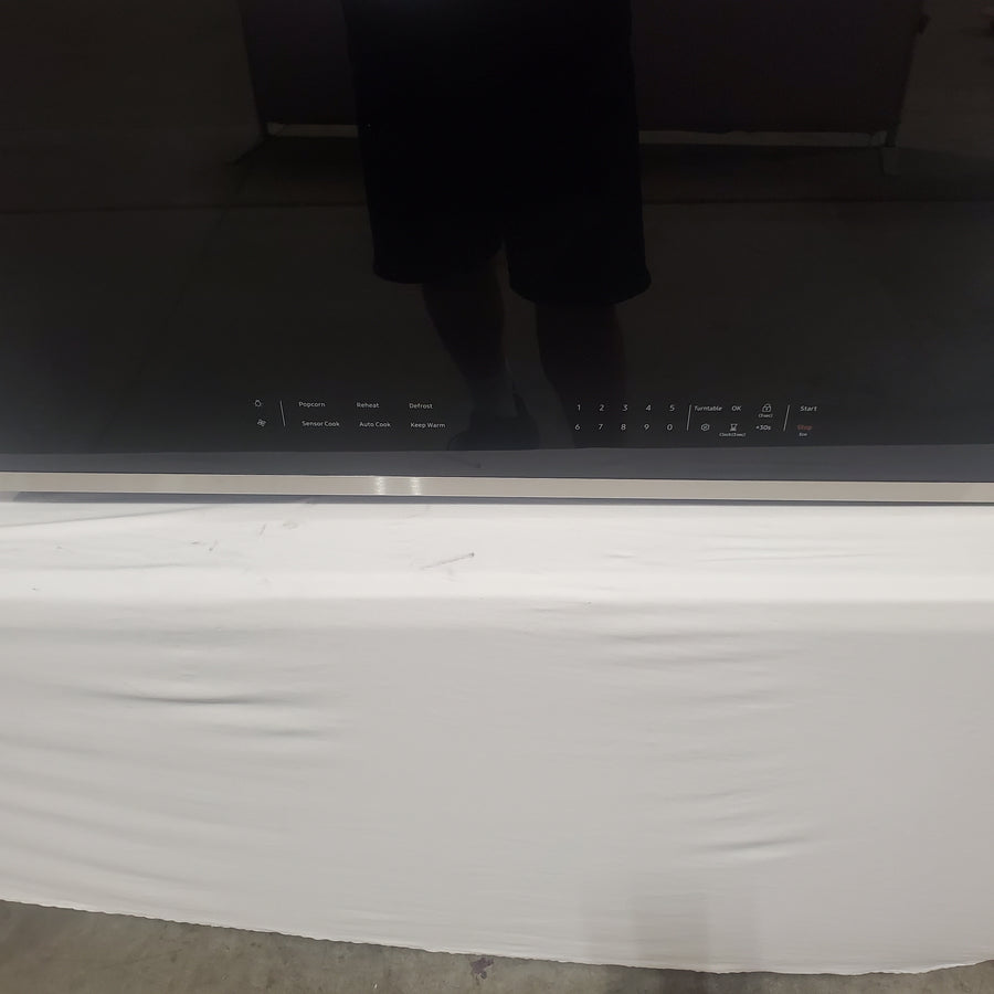 Samsung Bespoke 2.1 Cu. Ft. Over-the-Range Microwave with Sensor Cooking and Edge to Edge Glass Display in Stainless Steel ME21DG6500SR - Scratch & Dent (Major()