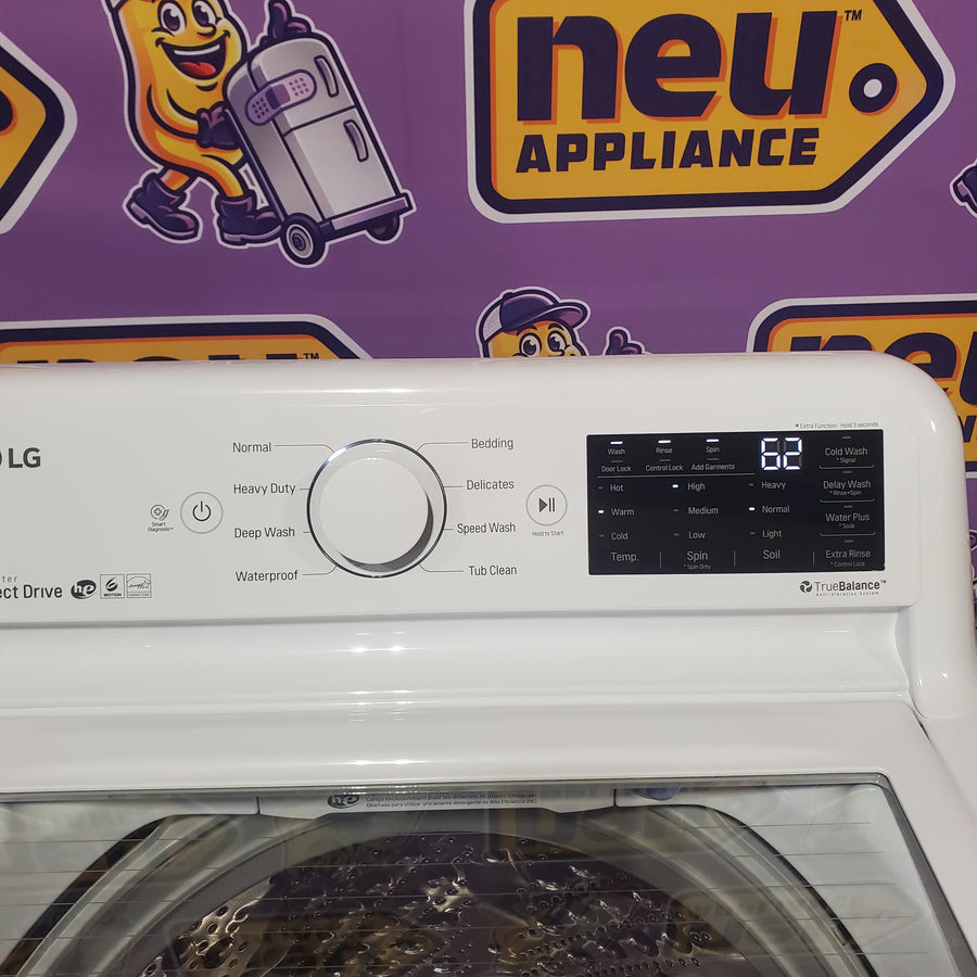 LG 4.5-cu ft High Efficiency Impeller Top-Load Washer ENERGY STAR in White WT7060CW - Certified Refurbished and LG 7.3 cu. ft. Ultra Large Capacity Smart wi-fi Enabled Rear Control Gas Dryer with EasyLoad™ Door DLG7401WE - Certified Refurbished