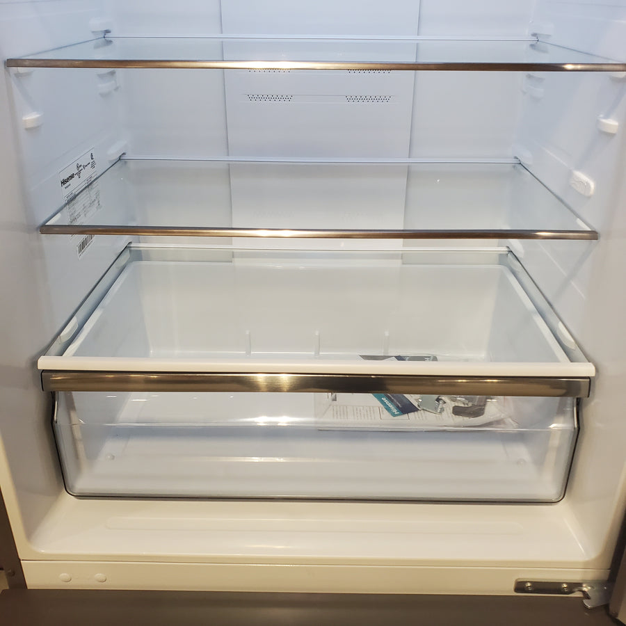 Hisense 33" Wide Counter Depth ENERGY STAR 17.2-cu ft Bottom-Freezer Refrigerator with Ice Maker in Fingerprint Resistant Stainless Steel HRB171N6BSE - Scratch & Dent (Moderate)