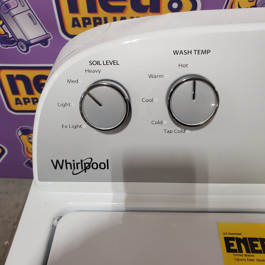 Whirlpool Top Load 3.5 Cu. Ft. Washer with Deep Water Wash Option WTW4816FW - Scratch & Dent (Minor) and Whirlpool Vented 7.0 Cu. Ft. Electric Dryer WED4815EW - Open Box