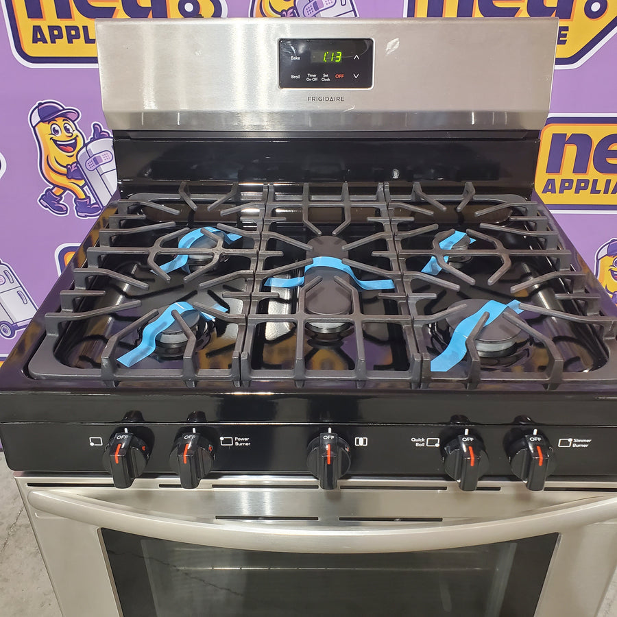Frigidaire 30 in. 5 Burner Freestanding Gas Range in Stainless Steel FCRG3052AS - Certified Refurbished