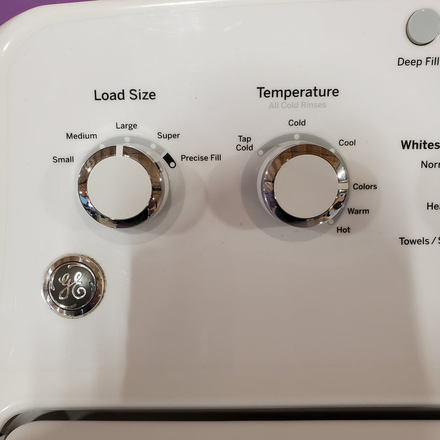 GE White Top Load 4.2 Cu. Ft. Washer with Stainless Steel Basket and Dual Action Agitator GTW460ASJWW - Certified Refurbished