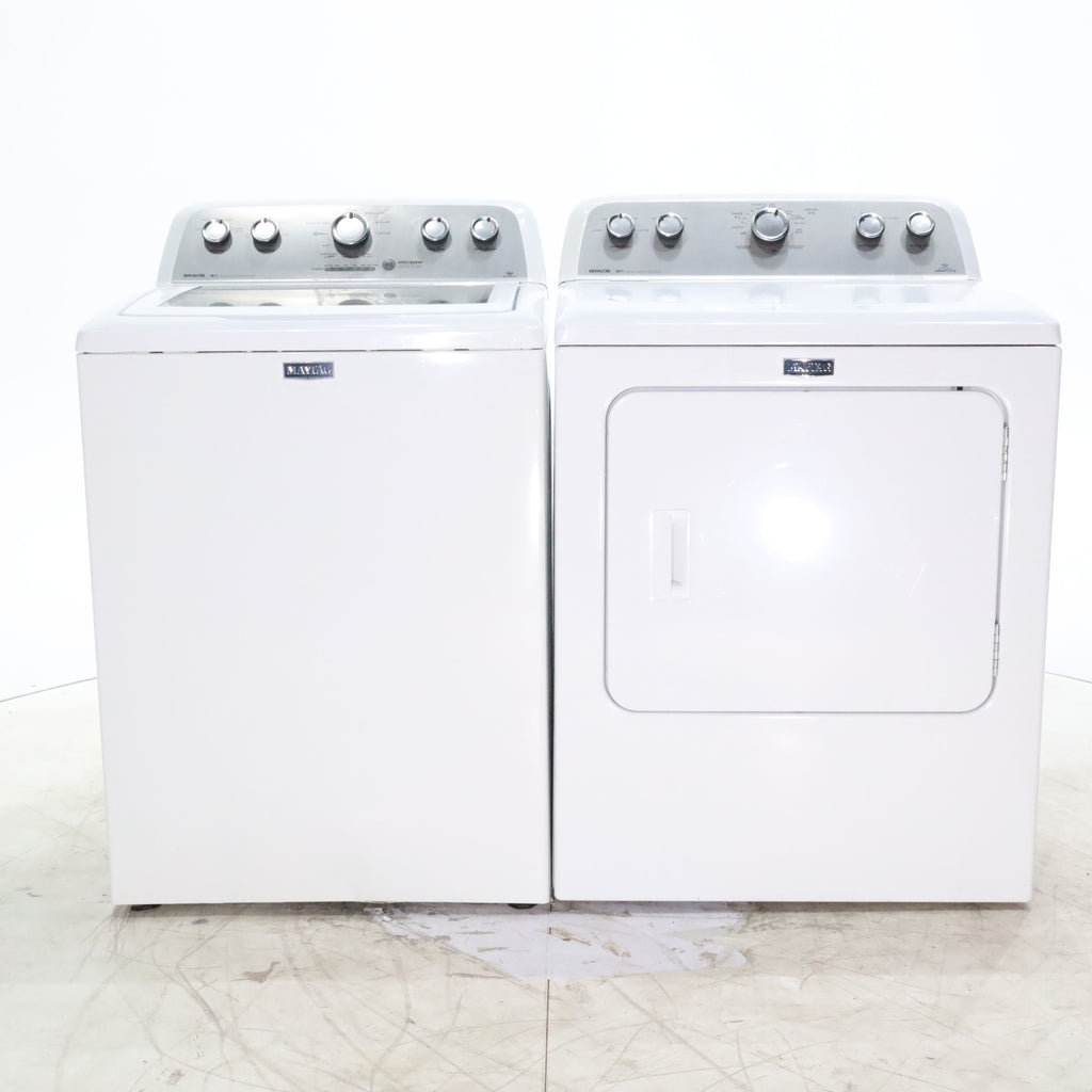 Pictures of Neu Elite Maytag Bravos High Capacity Impeller Washer & Electric Dryer Set: 4.3 cu. ft. High Capacity Impeller Washer With Extra Water Cycle / Option & 7.0 cu. ft. Electric 220v Dryer With Auto Sensor Dry  - Certified Refurbished - Neu Appliance Outlet - Discount Appliance Outlet in Austin, Tx