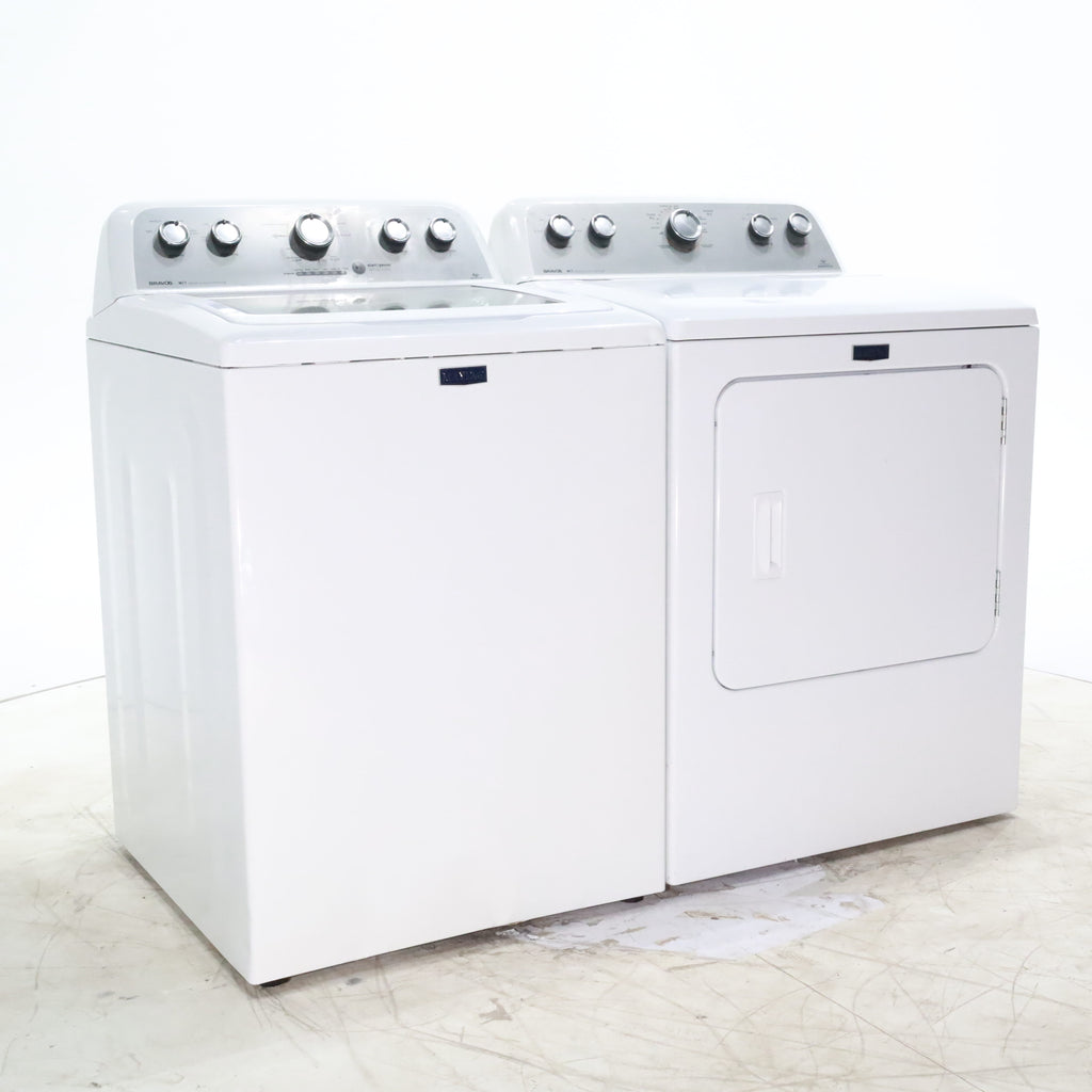 Pictures of Neu Elite Maytag Bravos High Capacity Impeller Washer & Electric Dryer Set: 4.3 cu. ft. High Capacity Impeller Washer With Extra Water Cycle / Option & 7.0 cu. ft. Electric 220v Dryer With Auto Sensor Dry  - Certified Refurbished - Neu Appliance Outlet - Discount Appliance Outlet in Austin, Tx