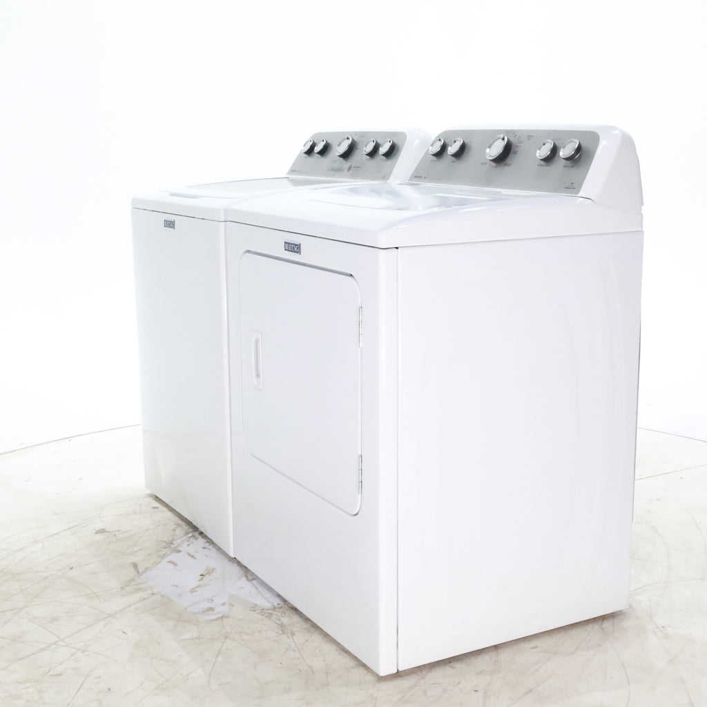 Pictures of Neu Elite Maytag Bravos High Capacity Impeller Washer & Electric Dryer Set: 4.3 cu. ft. High Capacity Impeller Washer With Extra Water Cycle / Option & 7.0 cu. ft. Electric 220v Dryer With Auto Sensor Dry  - Certified Refurbished - Neu Appliance Outlet - Discount Appliance Outlet in Austin, Tx