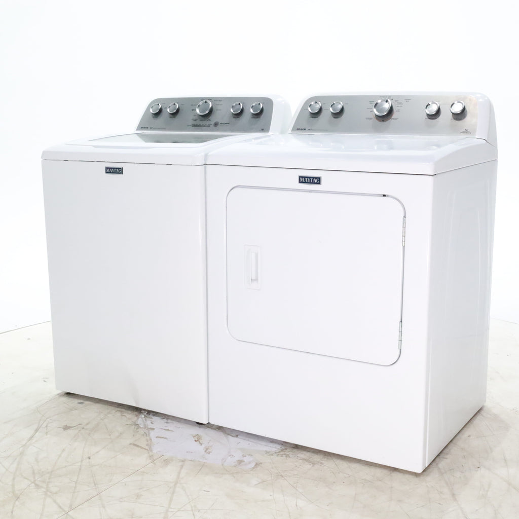 Pictures of Neu Elite Maytag Bravos High Capacity Impeller Washer & Electric Dryer Set: 4.3 cu. ft. High Capacity Impeller Washer With Extra Water Cycle / Option & 7.0 cu. ft. Electric 220v Dryer With Auto Sensor Dry  - Certified Refurbished - Neu Appliance Outlet - Discount Appliance Outlet in Austin, Tx