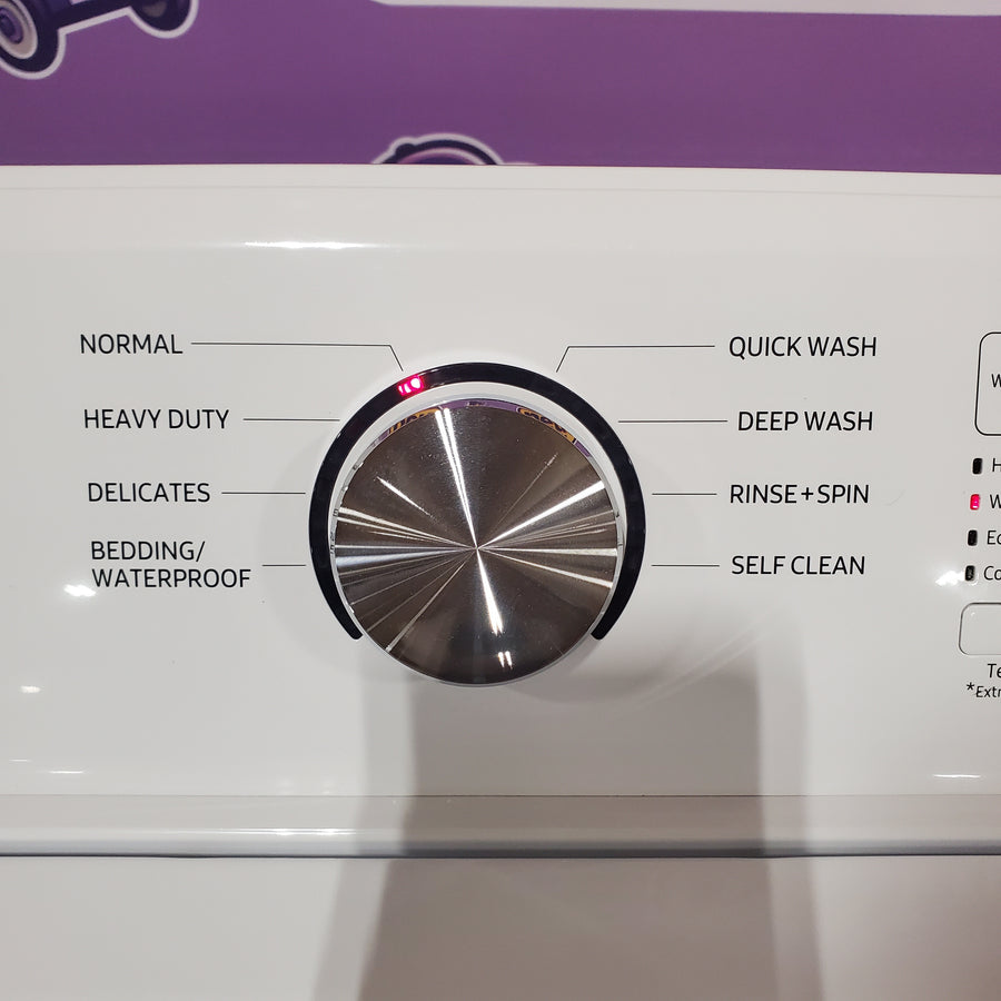 Samsung 4.5 cu. ft. Top Load Washer with Vibration Reduction Technology+ in White WA45T3200AW - Certified Refurbished and Samsung 7.2 cu. ft. Electric Dryer with Sensor Dry in White DVE45T3200W - Certified Refurbished