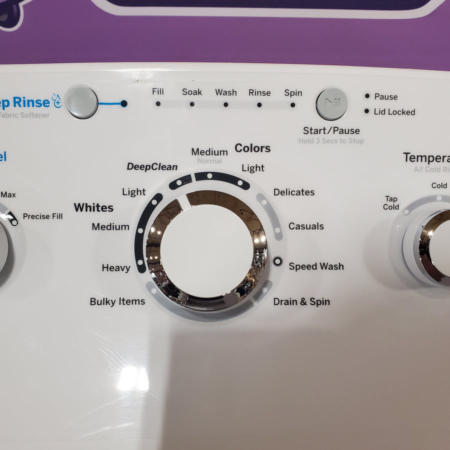 GE® 4.2 cu. ft. Capacity Washer with Stainless Steel Basket - GTW335ASNWW & GE 6.2 cu. ft. Capacity Electric Dryer with Up To 120 ft. Venting and Shallow Depth 16303 - Certified Refurbished