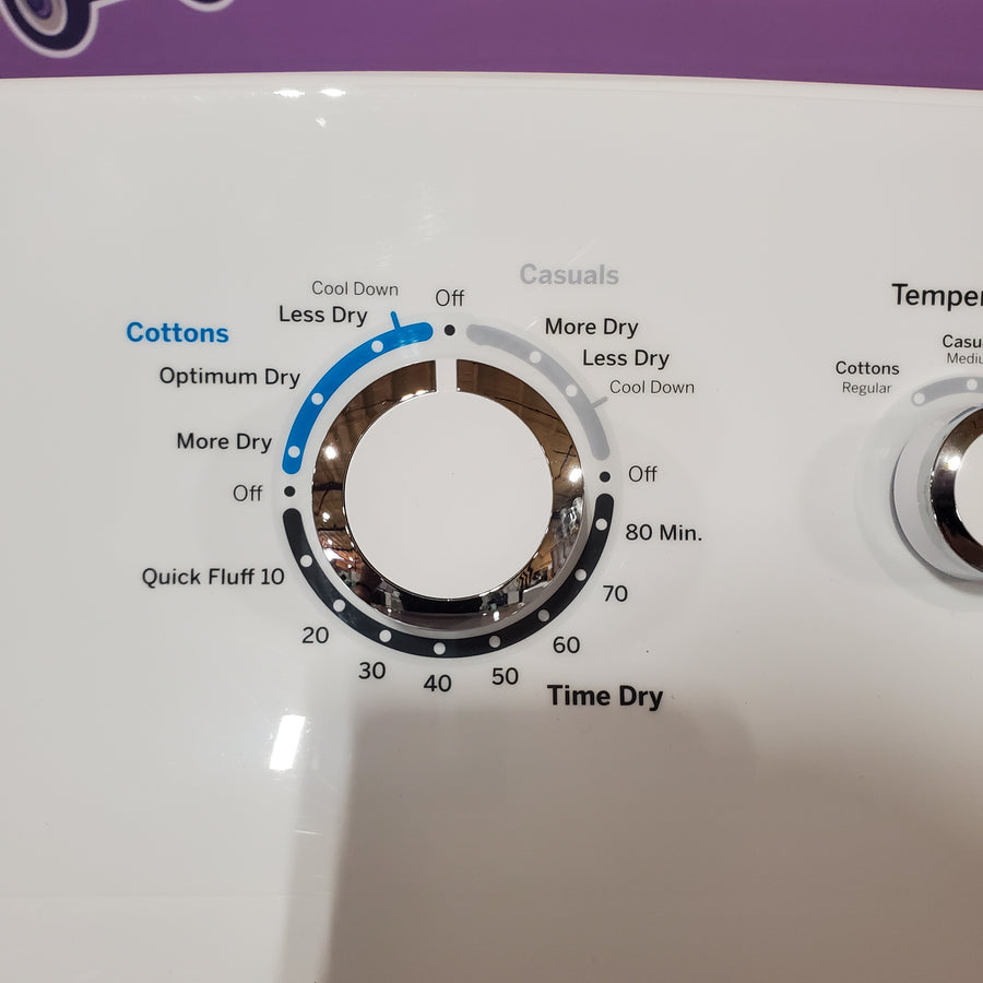 GE® 4.2 cu. ft. Capacity Washer with Stainless Steel Basket - GTW335ASNWW & GE 6.2 cu. ft. Capacity Electric Dryer with Up To 120 ft. Venting and Shallow Depth 16303 - Certified Refurbished