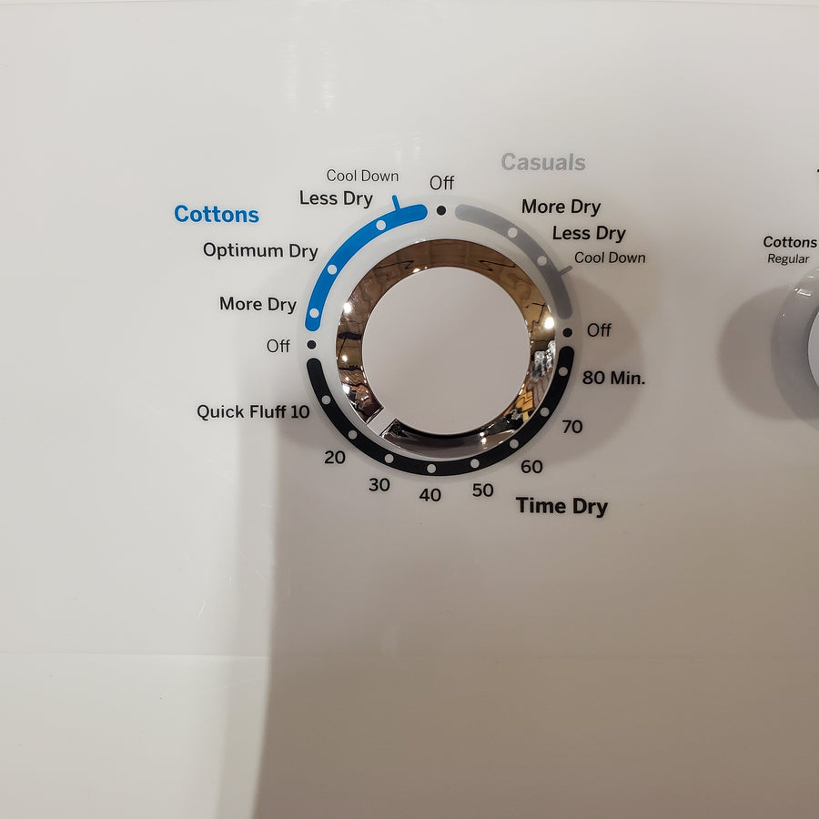 GE White Electric 6.2 Cu. Ft. Capacity Dryer with Shallow Depth and Up to 120 Ft. Venting Capability 22421754 - GTX33EASKWW - Open Box