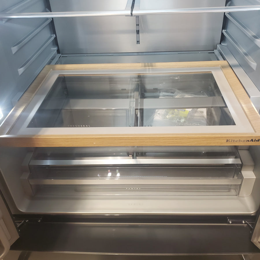 KitchenAid 30 cu. ft. French Door Refrigerator with Exterior Water and Ice in Juniper KRFF436SJP - Scratch & Dent (Minor)