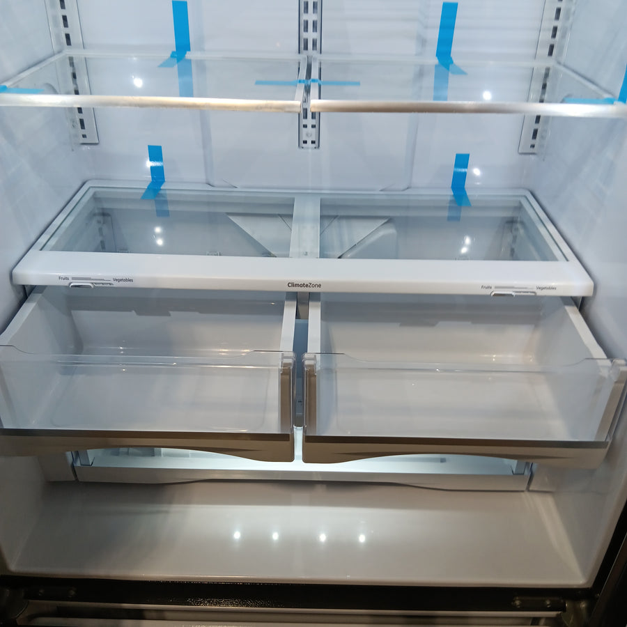 GE Profile™ ENERGY STAR® 22.1 Cu. Ft. Counter-Depth Fingerprint Resistant Stainless French-Door Refrigerator with Hands-Free AutoFill PYE22KYNFS - Certified Refurbished