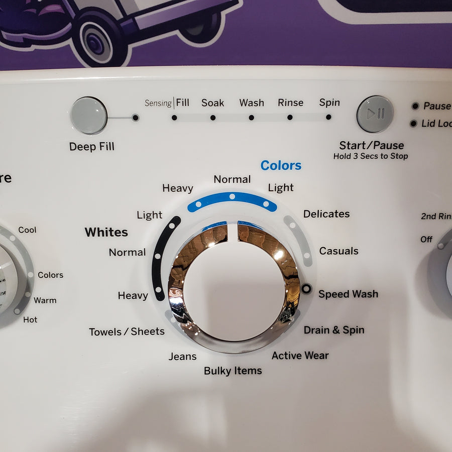 GE White Top Load 4.2 Cu. Ft. Washer with Stainless Steel Basket and Dual Action Agitator GTW460ASJWW - Certified Refurbished