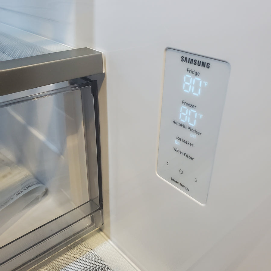 Samsung Bespoke Stainless Steel 3 Door French Door 30 Cu. Ft. Refrigerator with Beverage Center RF30BB660012 - Scratch & Dent (Minor)