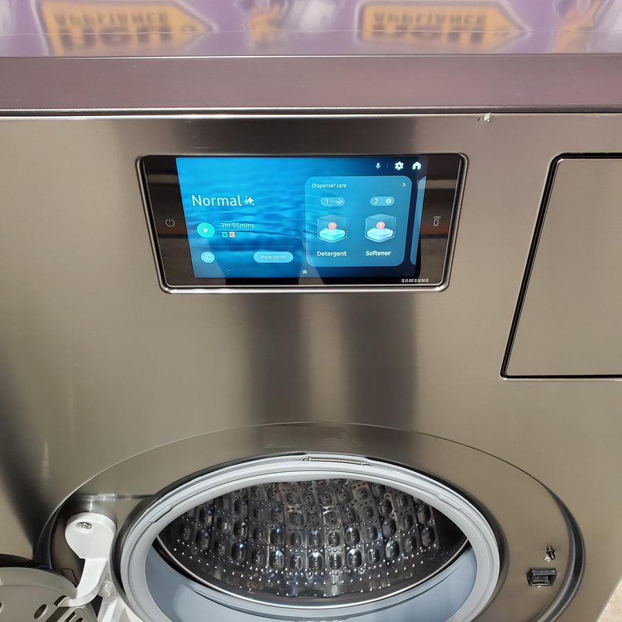 Samsung Dark Steel Bespoke 5.3 cu. ft. Ultra Capacity All-In-One Washer Dryer Combo with Super Speed and Ventless Heat Pump 22142792 - WD53DBA900HZ - Scratch & Dent (Moderate)