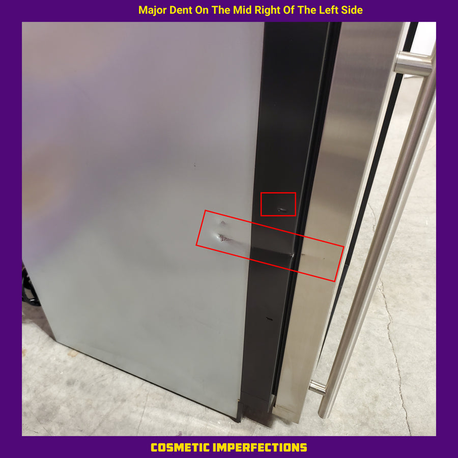 U-Line 3.6 cu. ft. Built-in Refrigerator with 4 Adjustable Glass Shelves, Glass Door, LED Lighting, Convection Cooling System, and Clear Crisper Drawer U-2218RGLS-00B - Scratch & Dent (Moderate)