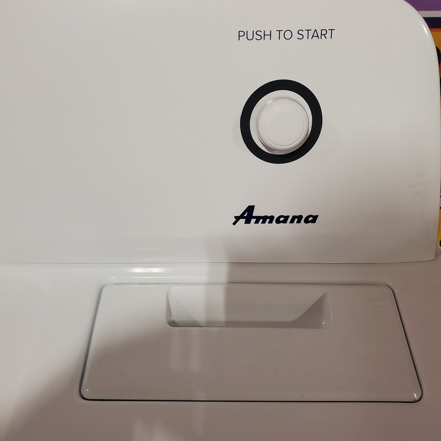 Amana 6.5 Cu. Ft. Electric Dryer with Wrinkle Shield Option and Automatic Dryness Control in White NED4655EW - Scratch & Dent (Minor)